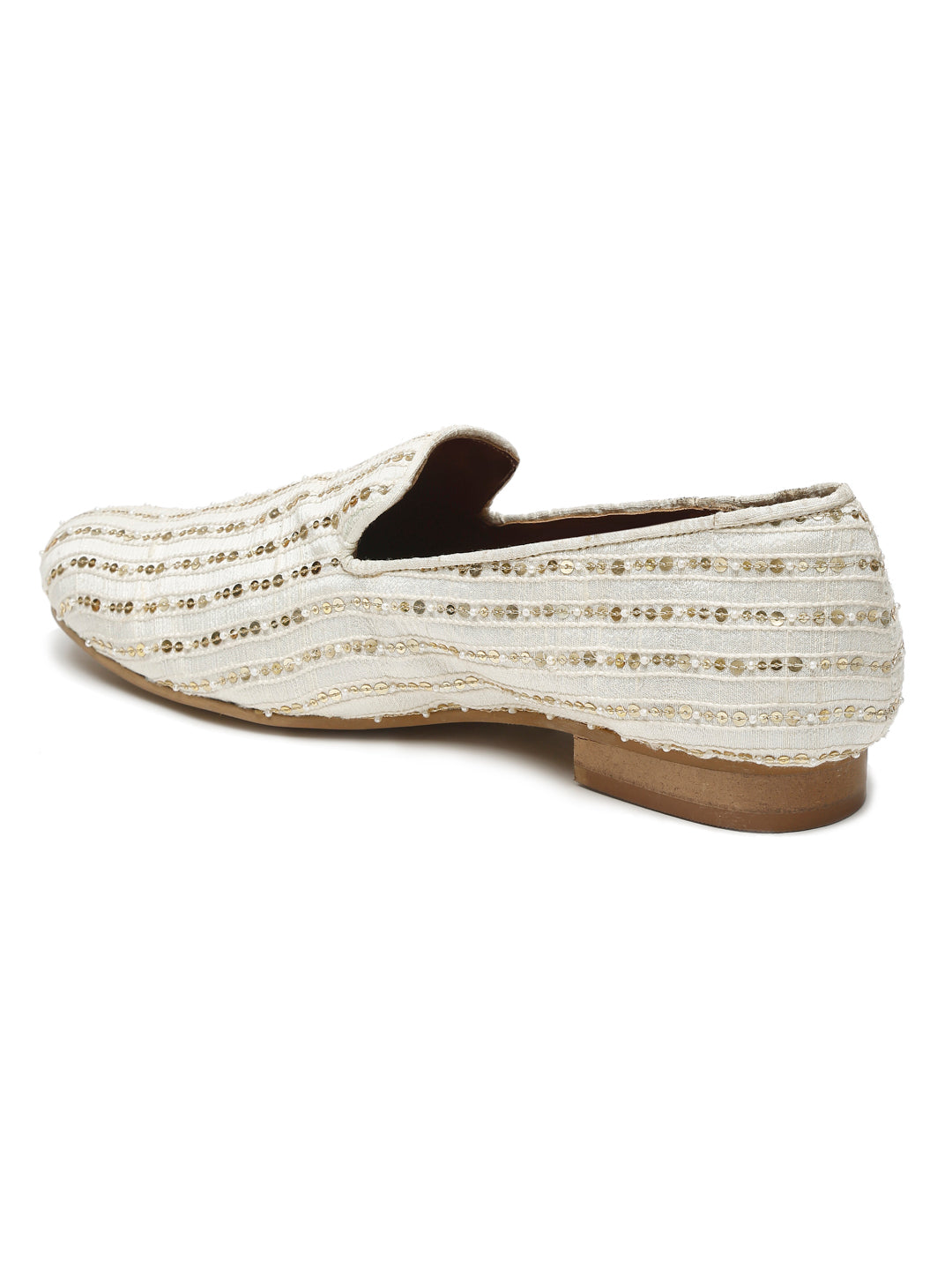 Ivory Raw Silk Mens Jutti