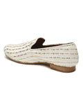 IVORY RAW SILK MEN'S JUTTI