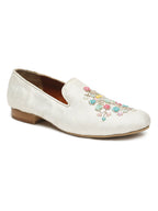Ivory Raw Silk Mens Jutti