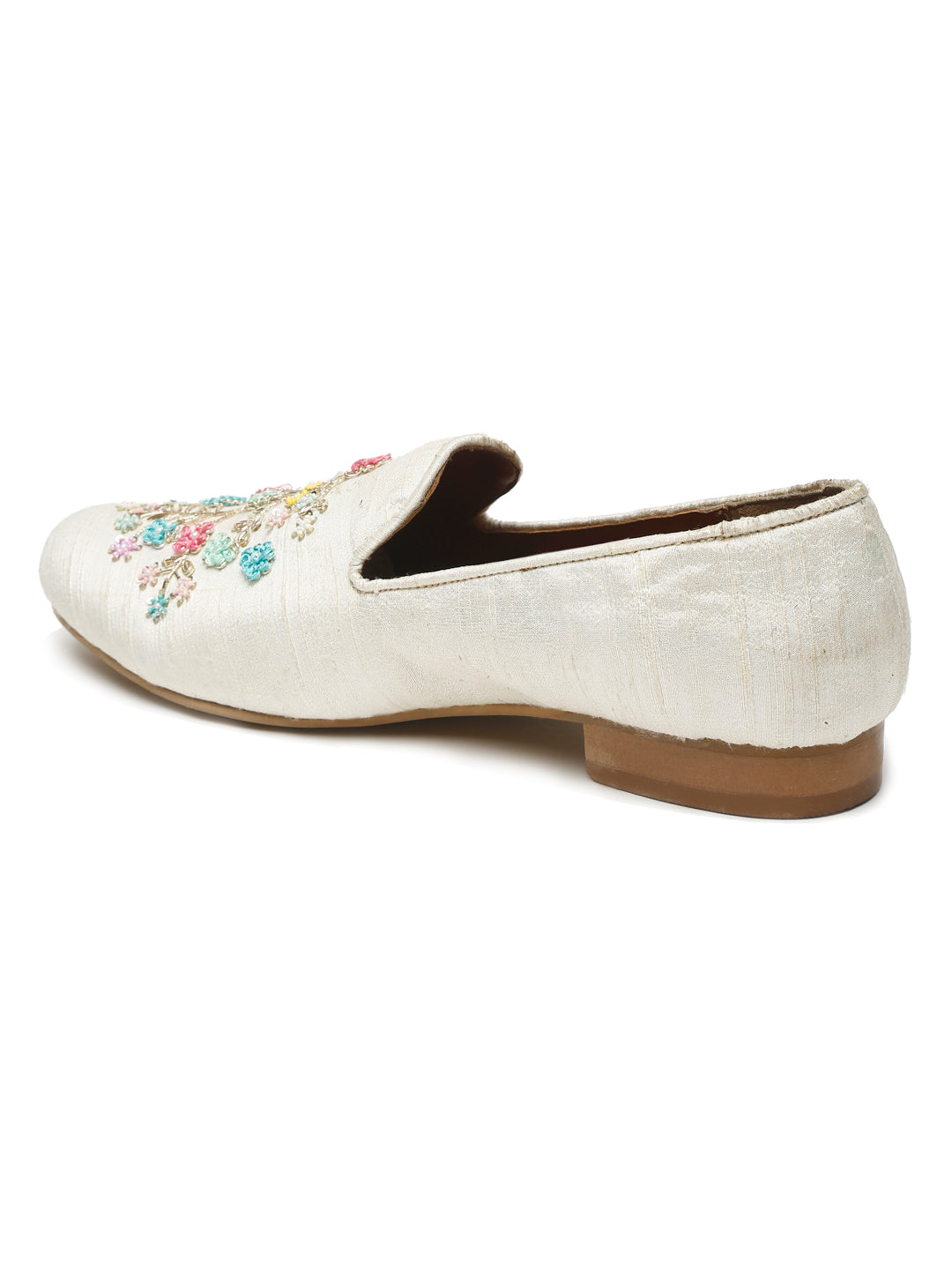 Ivory Raw Silk Mens Jutti