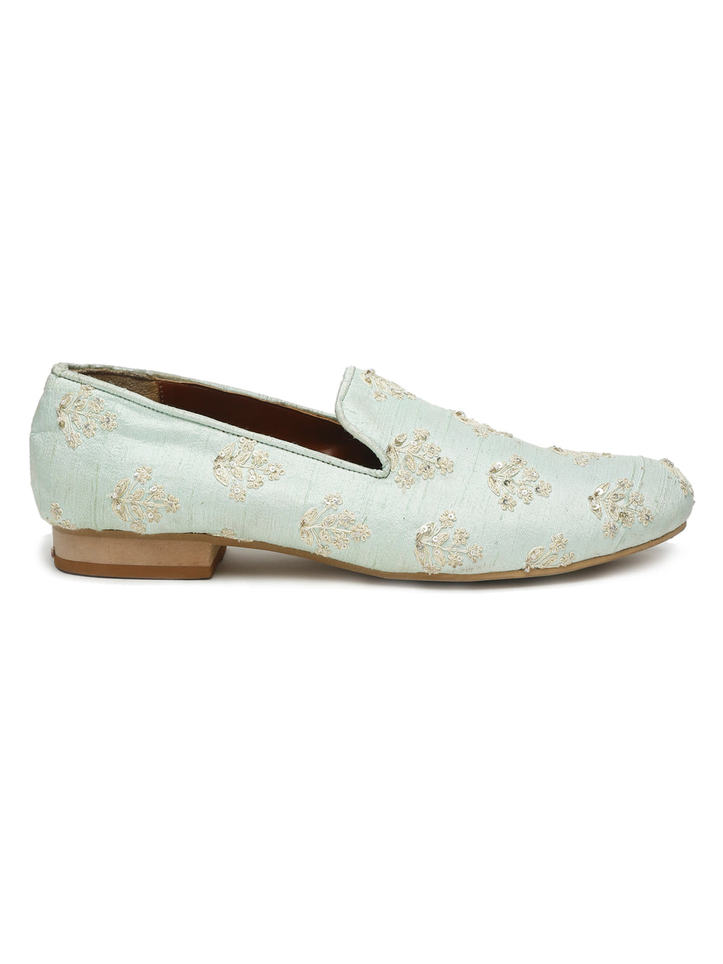 Mint Green Raw Silk Mens Jutti