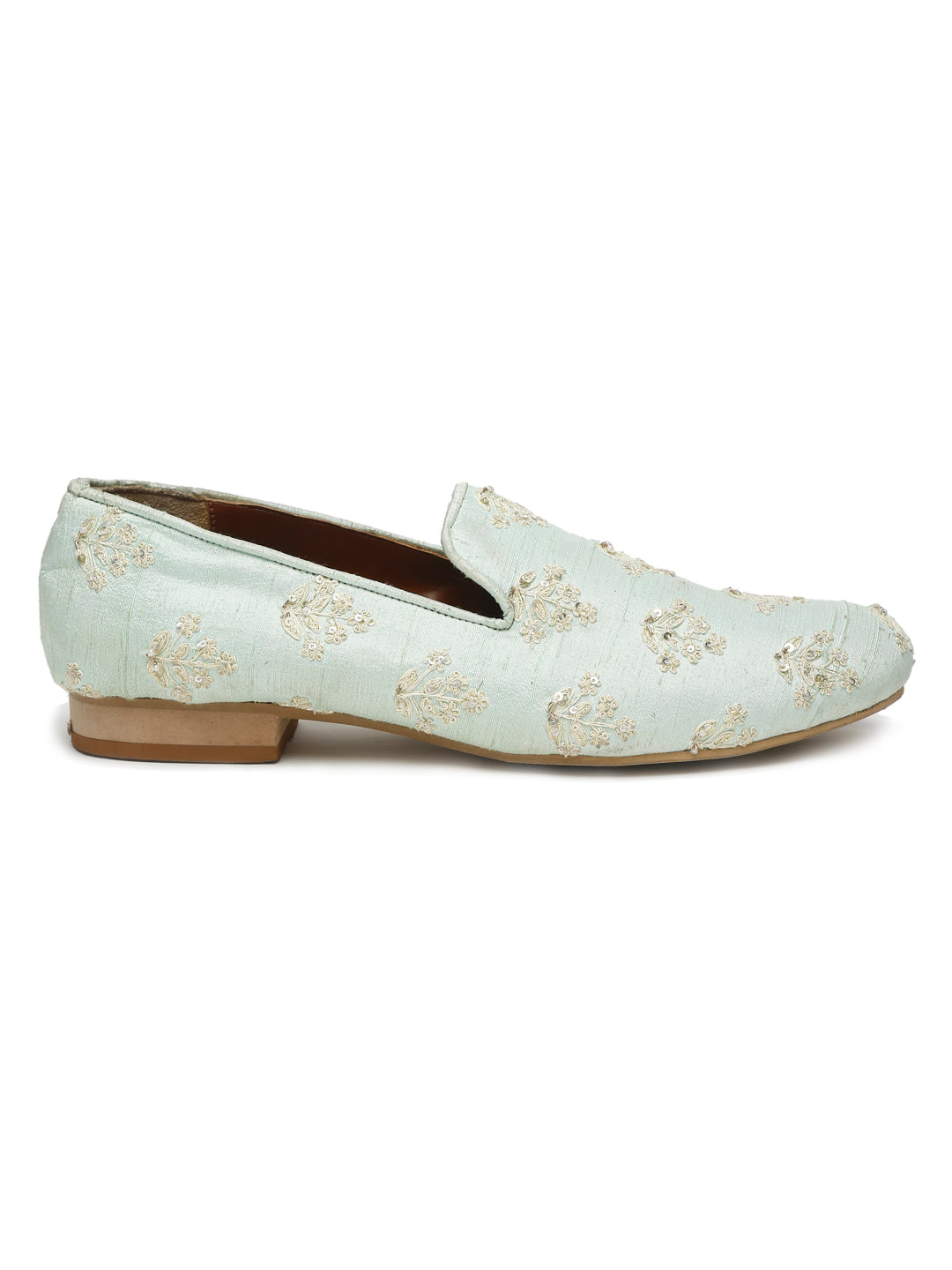 Mint Green Raw Silk Mens Jutti