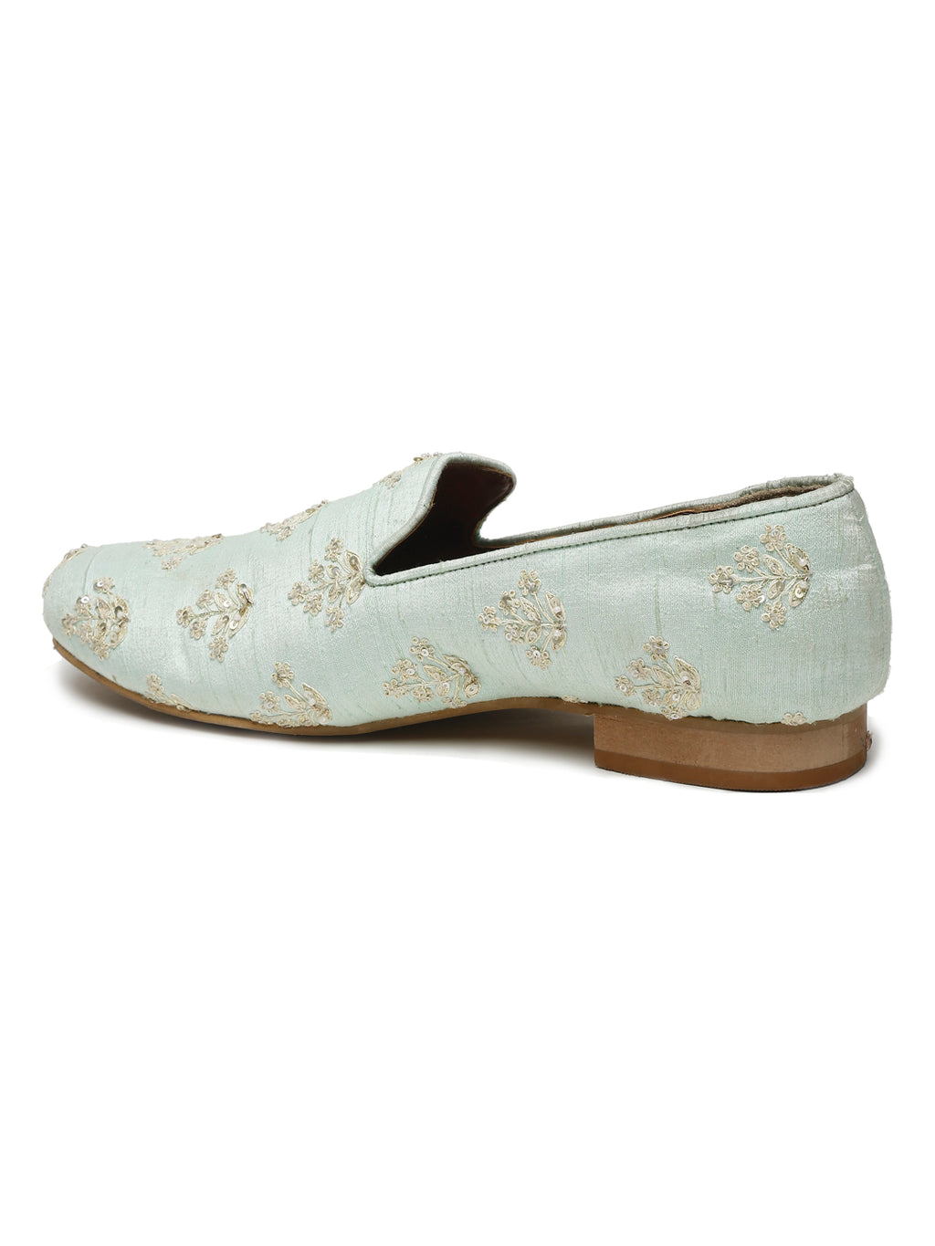 Mint Green Raw Silk Mens Jutti