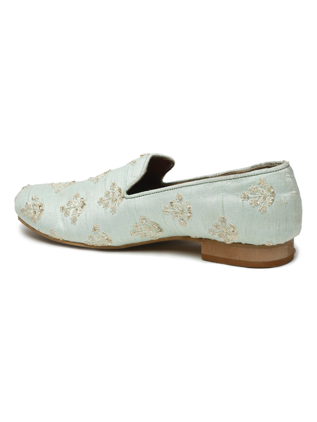 Mint Green Raw Silk Mens Jutti