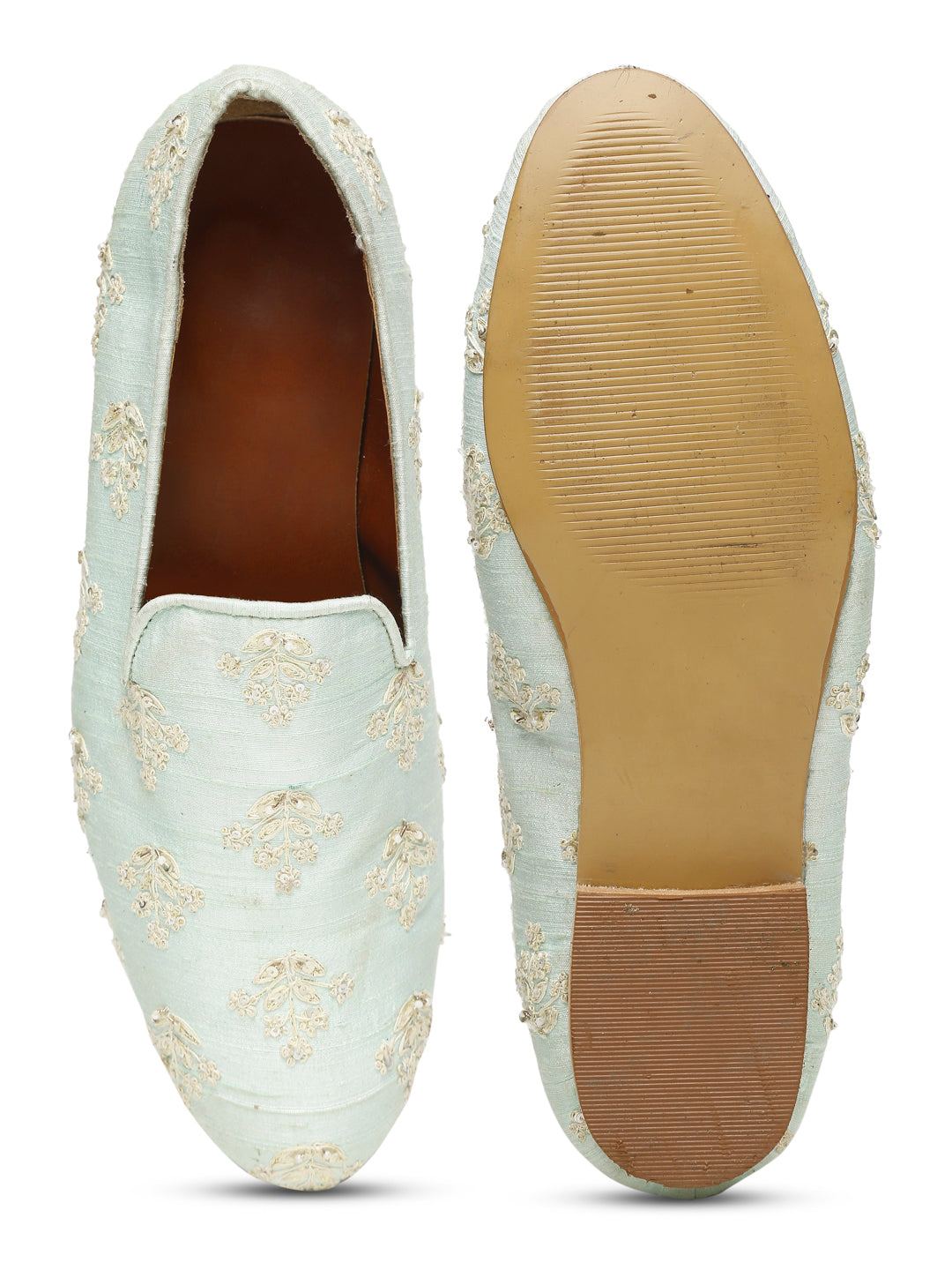 Mint Green Raw Silk Mens Jutti