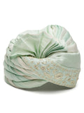 Ombre  Dyed Sky Blue And Ivory  Men'S Pagri