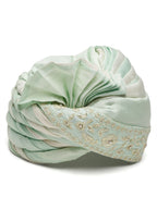Ombre  Dyed Sky Blue And Ivory  Men'S Pagri