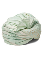 Ombre  Dyed Sky Blue And Ivory  Men'S Pagri