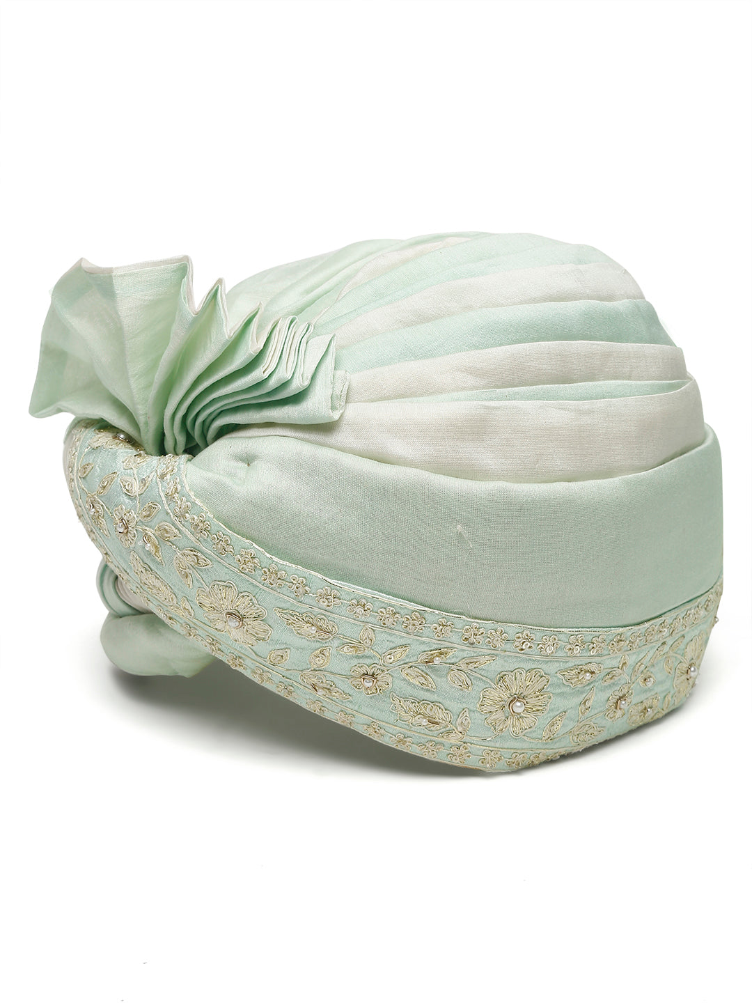 Ombre  Dyed Sky Blue And Ivory  Men'S Pagri
