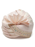 Baby Pink And Ivory Ombre Dyed Mens Pagri