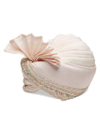 Baby Pink And Ivory Ombre Dyed Mens Pagri
