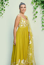 Sheen Green Anarkali Set