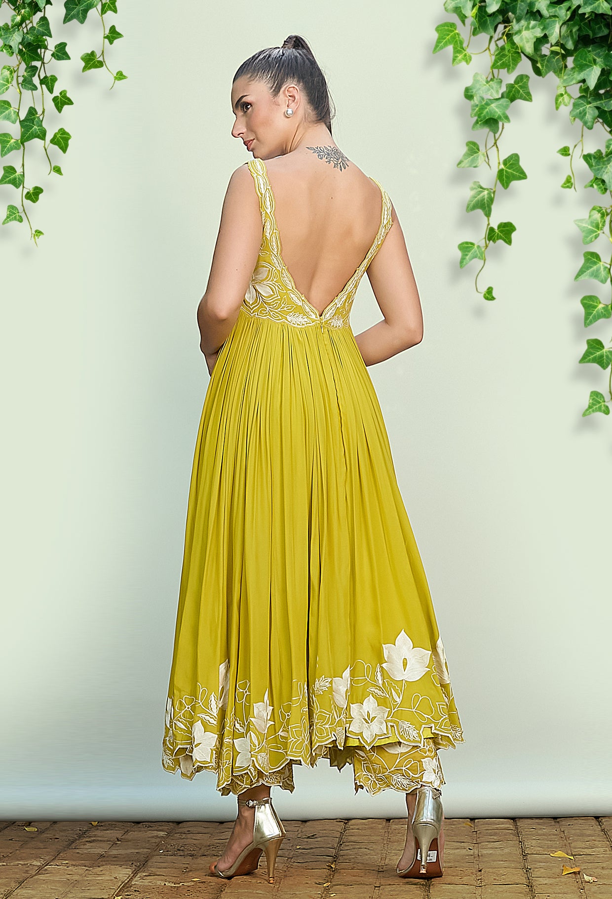 Sheen Green Anarkali Set