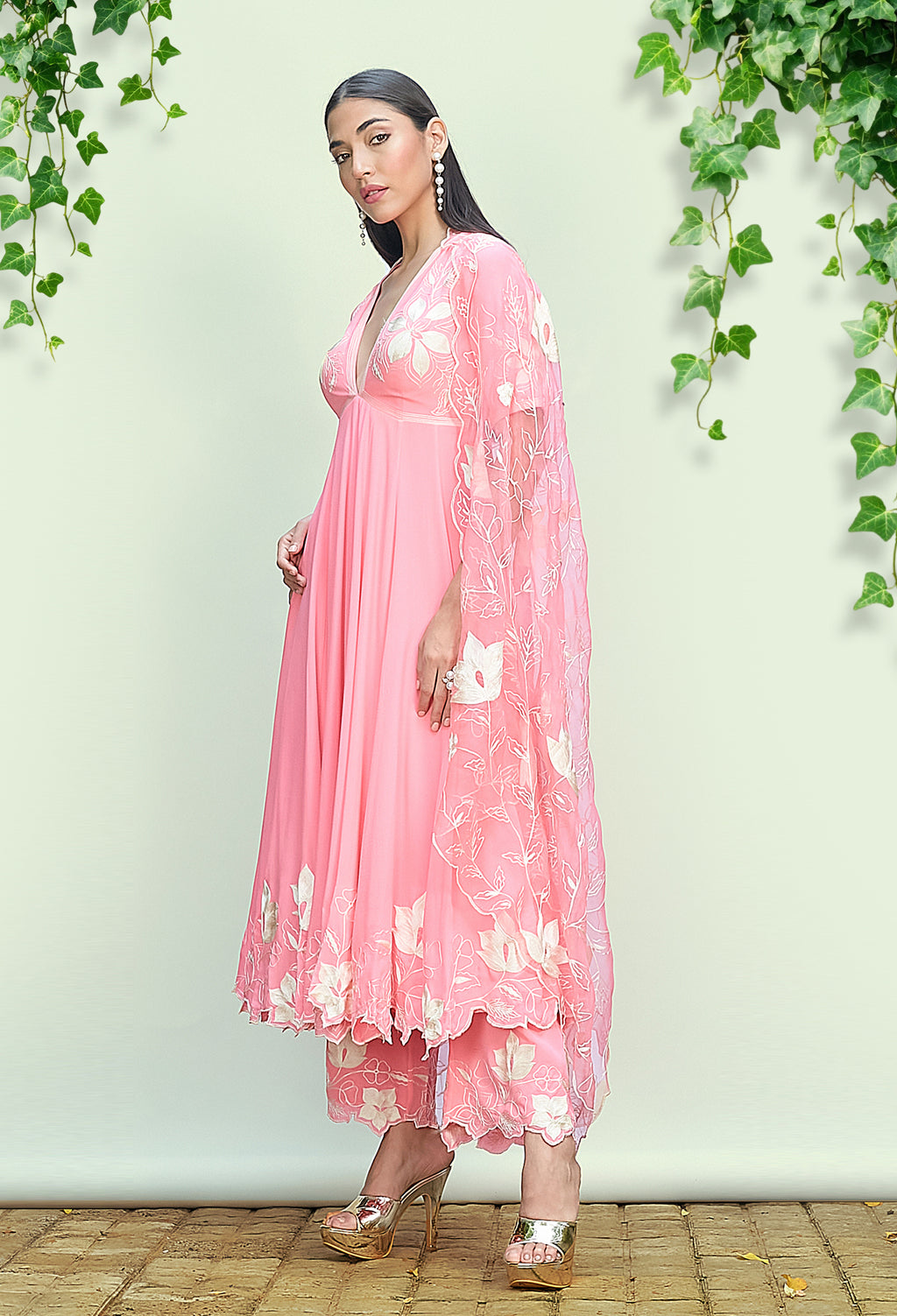 Bubblegum Pink Anarkali Set
