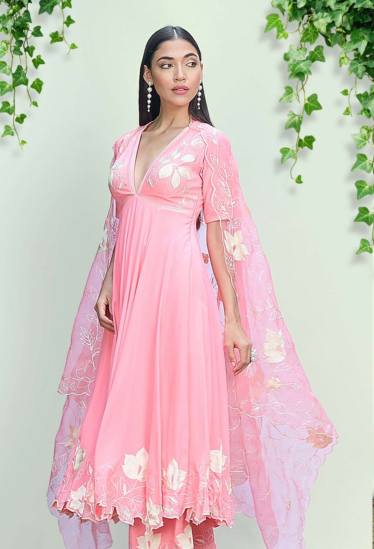 Bubblegum Pink Anarkali Set