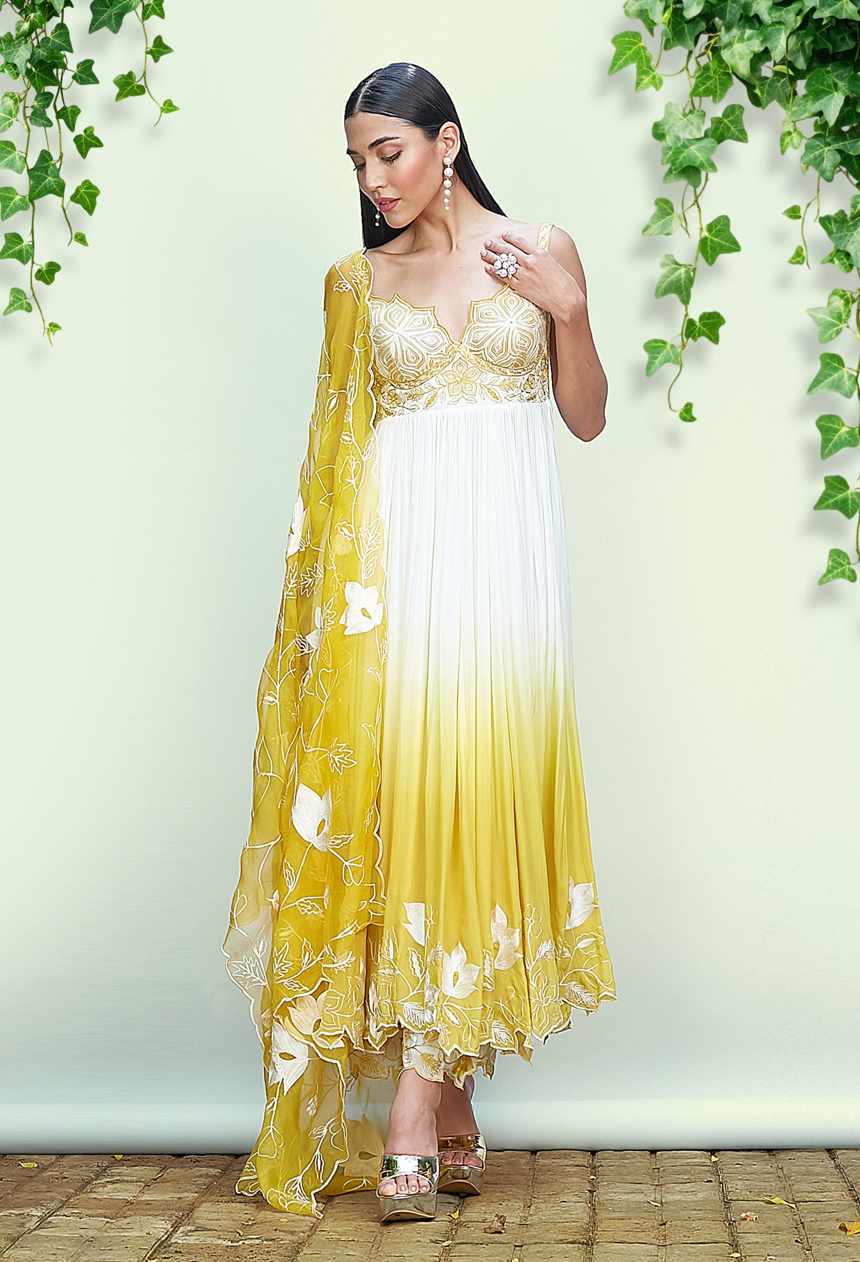 Ombre Dyed Anarkali Set