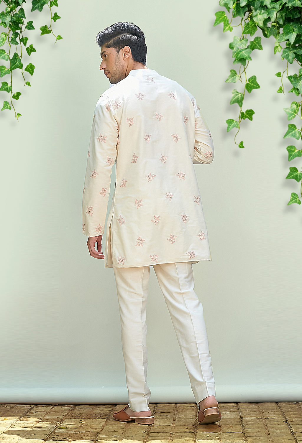 Short Embroidered Kurta Set