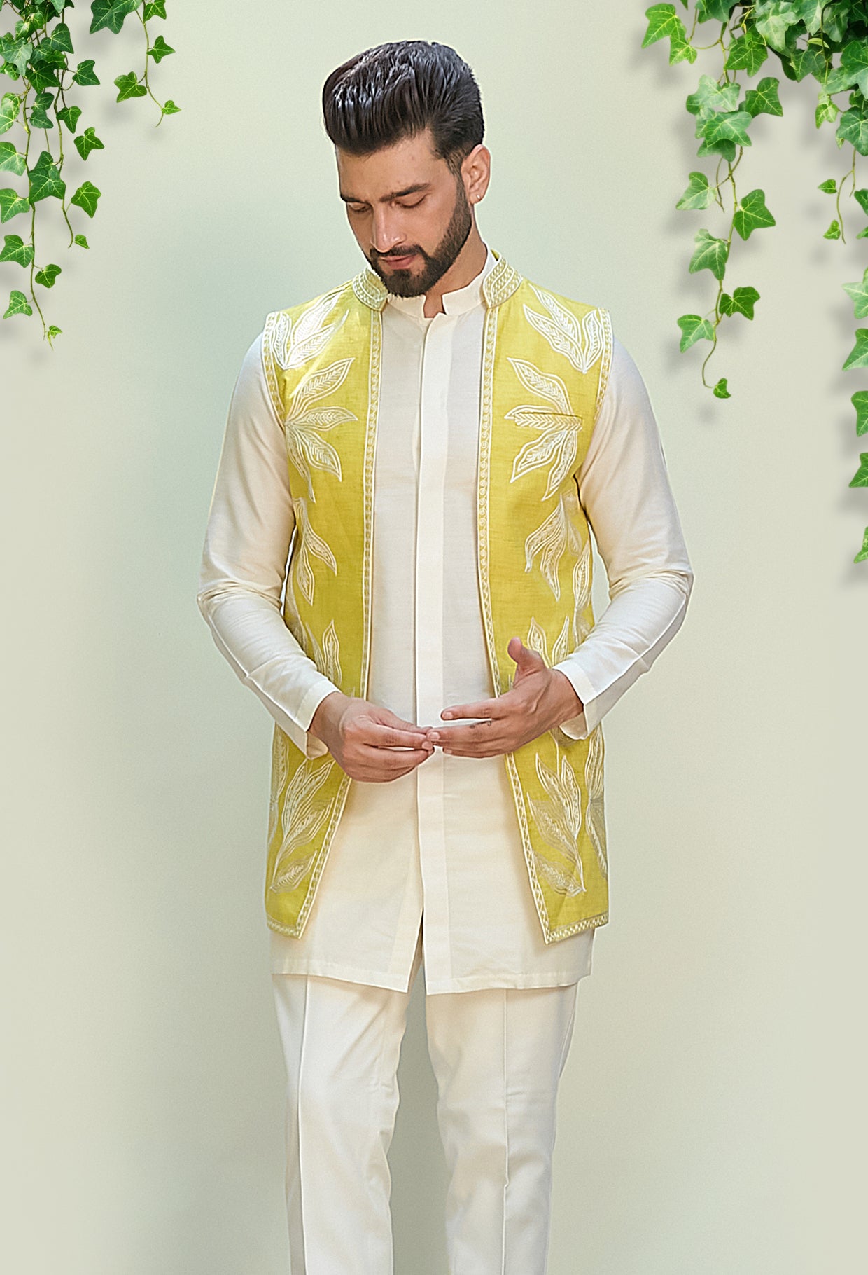 Short Kurta Style Jacket Set