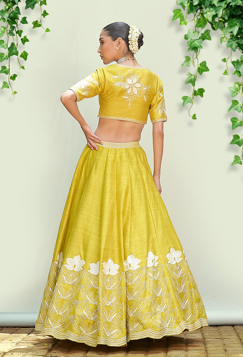 Sheen Green Pure Raw Silk Lehenga Set