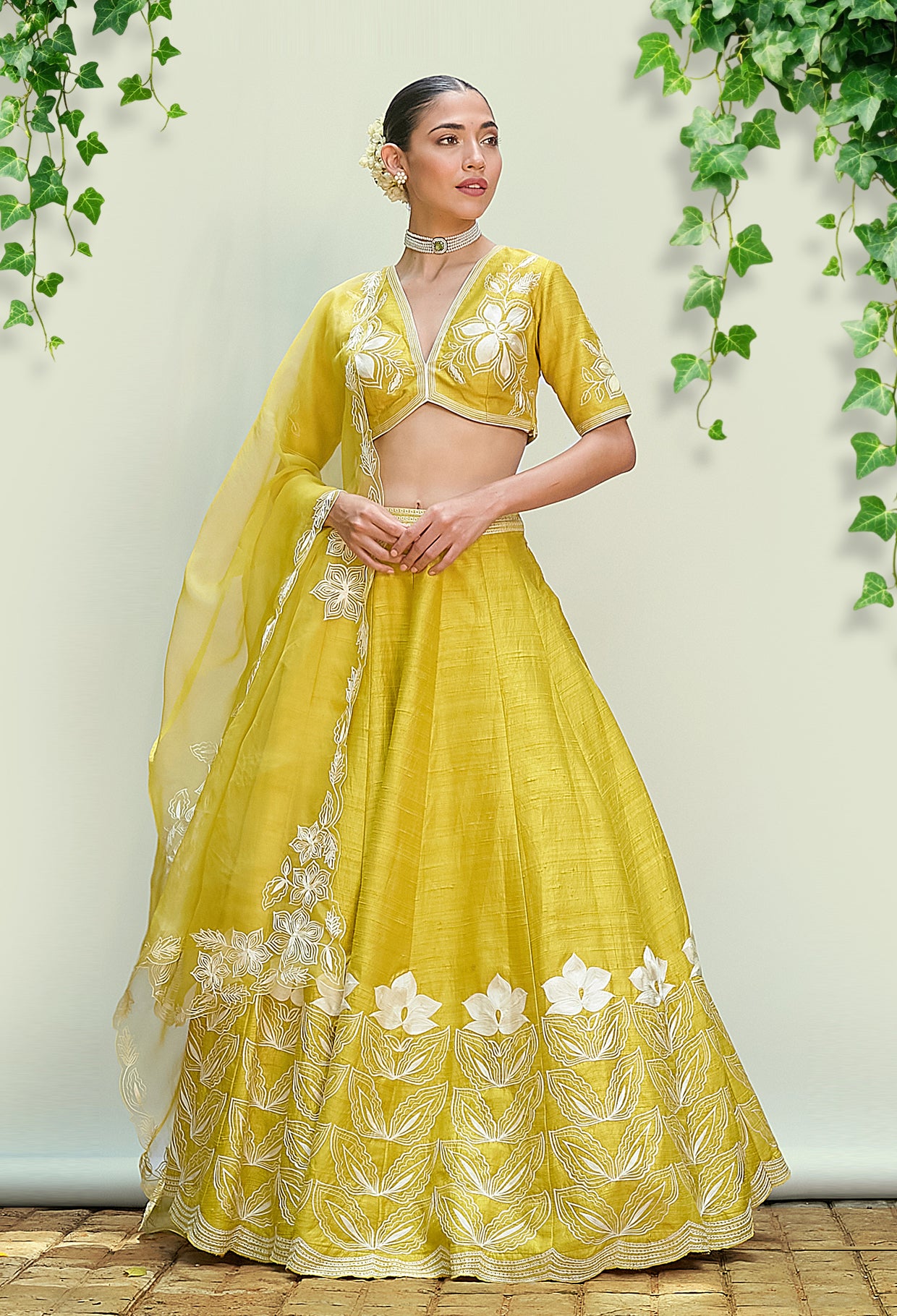 Sheen Green Pure Raw Silk Lehenga Set