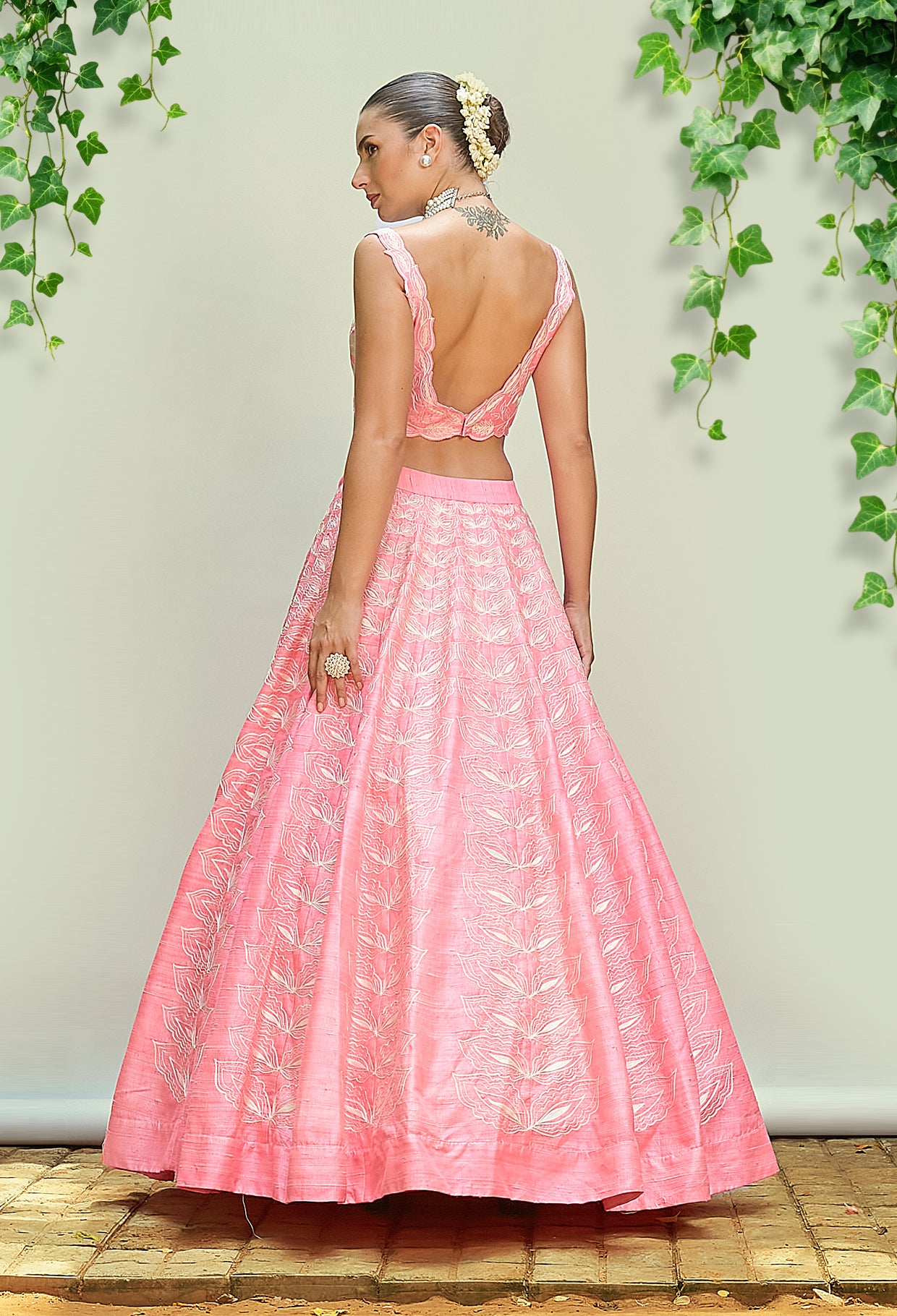 Bubblegum Pink Pure Raw Silk Lehenga Set