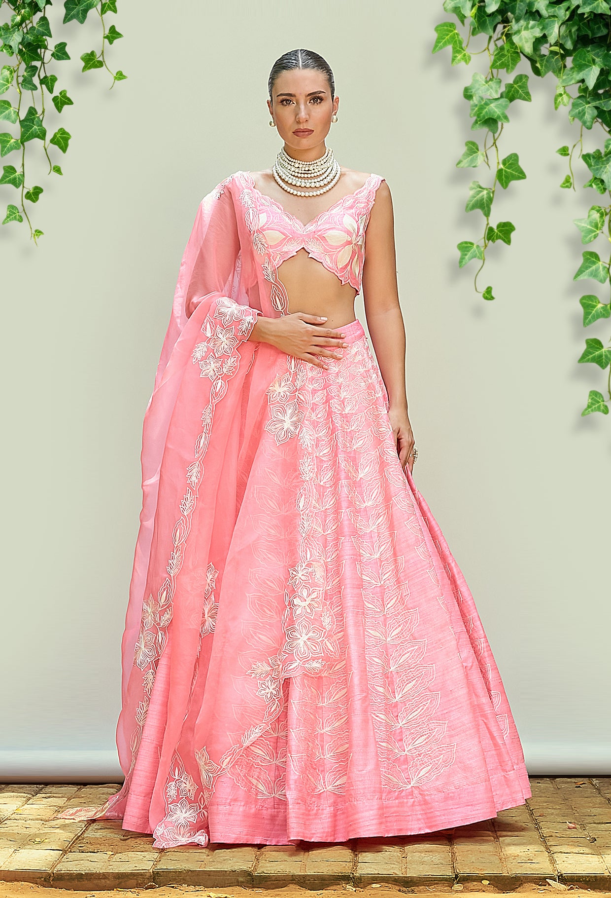Bubblegum Pink Pure Raw Silk Lehenga Set