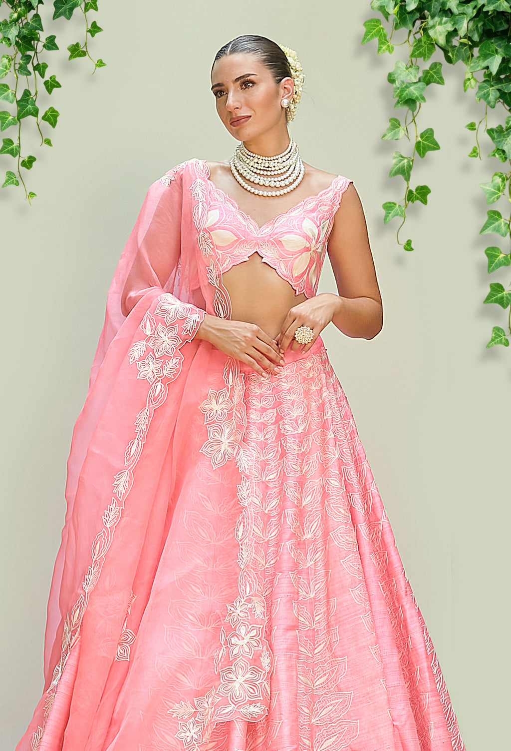 Bubblegum Pink Pure Raw Silk Lehenga Set