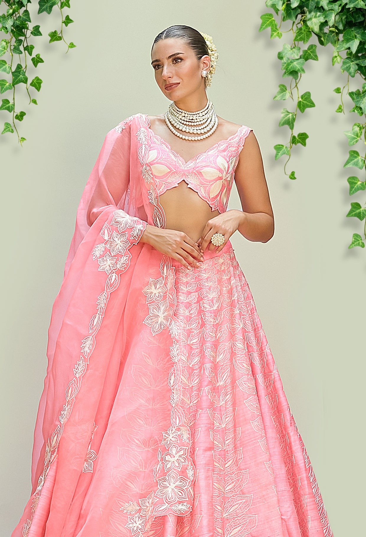 Bubblegum Pink Pure Raw Silk Lehenga Set