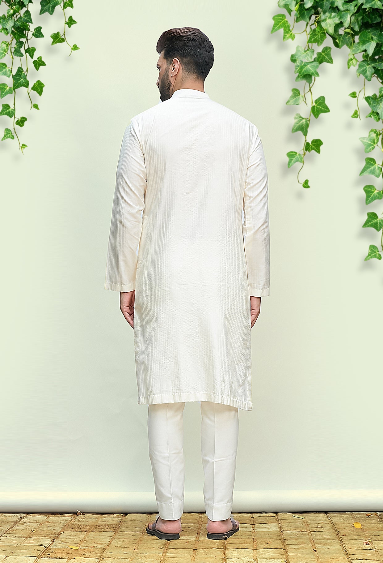 Long Ivory Kurta Set