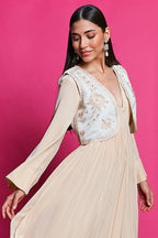Apricoat Anarkali Set With Waistcoat