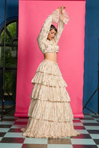Gold Shimmer 5 Tiered Lehenga Set