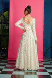 Ivory Shimmer Anarkali Set