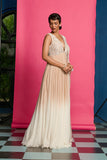 Ivory and Nude Ombre Dyed Anarkali