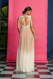 Ivory and Nude Ombre Dyed Anarkali