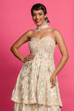 Gold Peplum Sharara Set