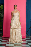 Gold Peplum Sharara Set