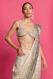Ombre Dyed Sequins Saree Set Unstitched