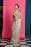 Ombre Dyed Sequins Saree Set Unstitched