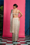 Ombre Dyed Sequins Saree Set Unstitched