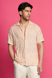 SHIMMERVEIL ROSE PATTERN  PEACH SHIRT