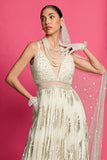 Ivory Embroidered Anarkali Gown