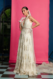 Ivory Embroidered Anarkali Gown