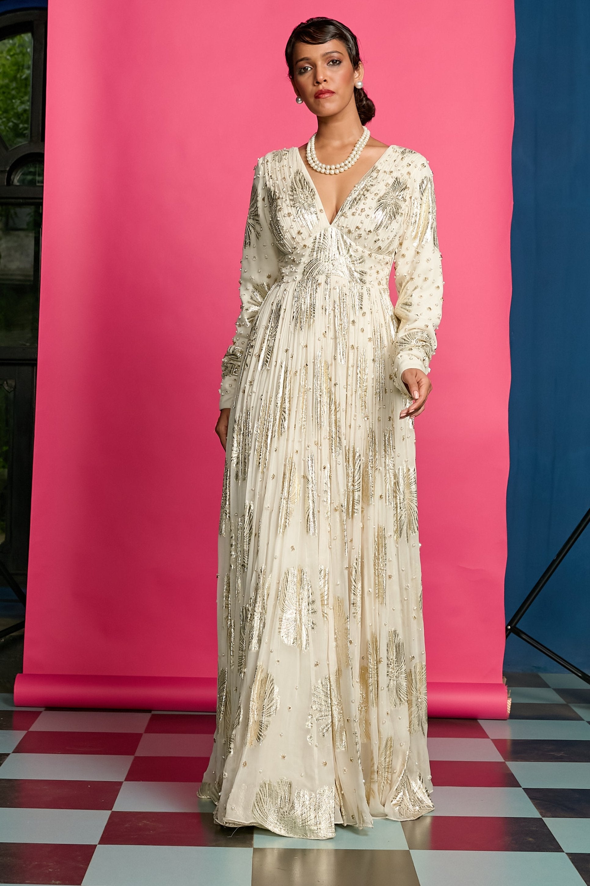 Ivory Anarkali Gown