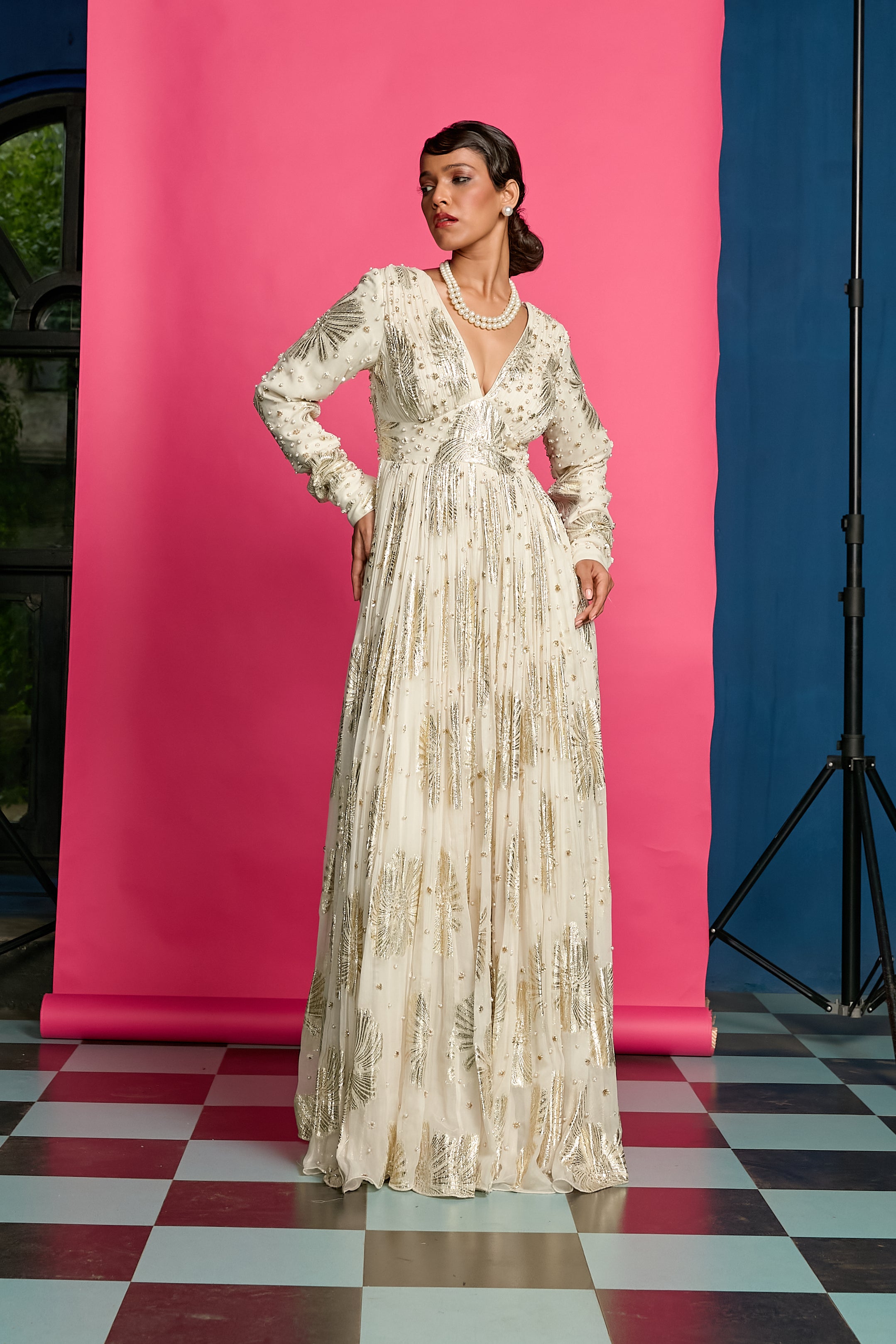 Ivory Anarkali Gown