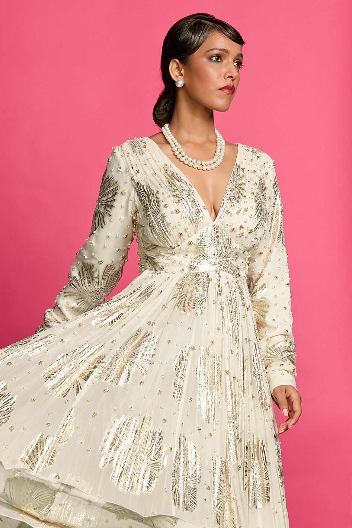 Ivory Anarkali Gown