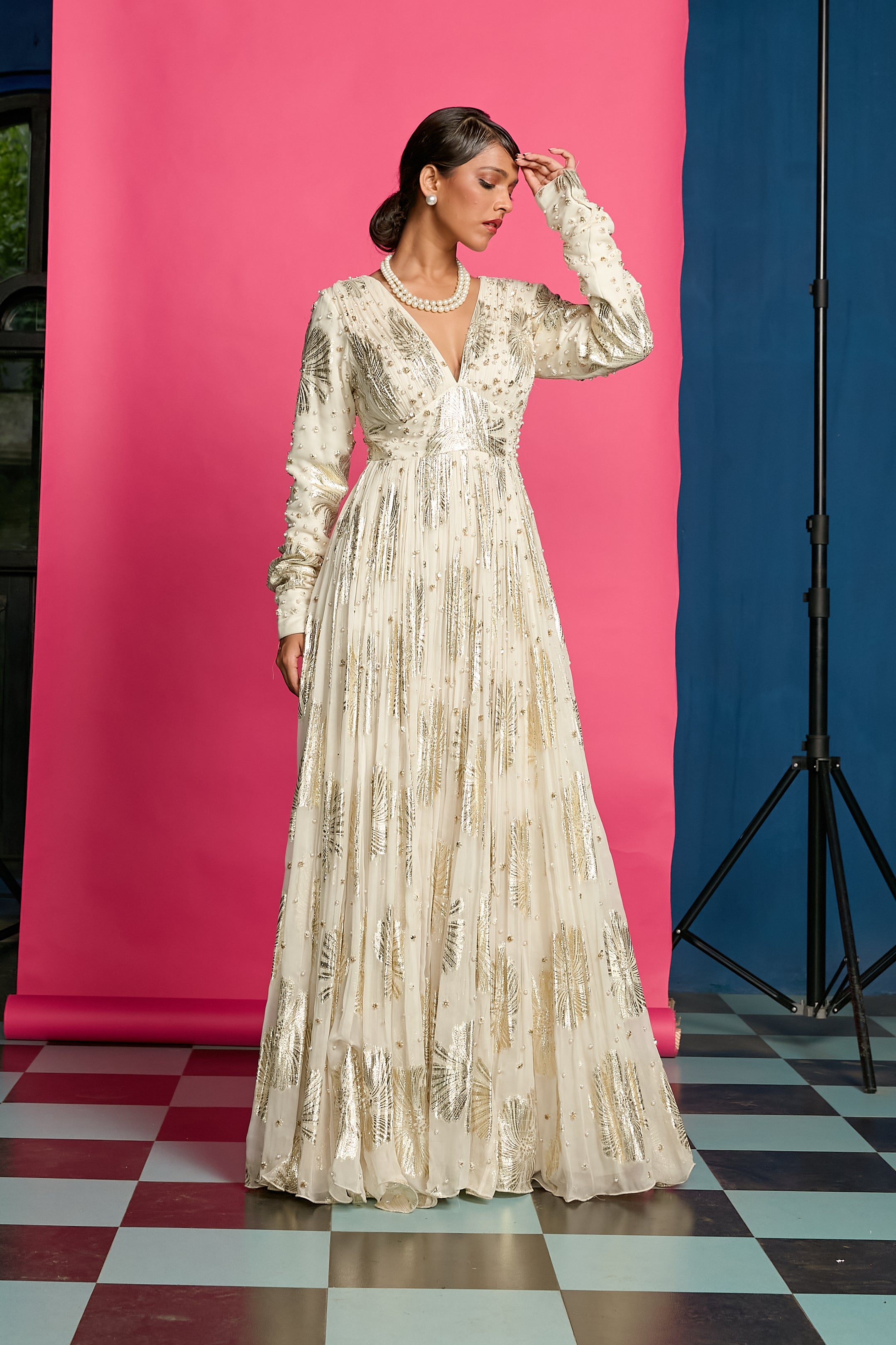 Ivory Anarkali Gown