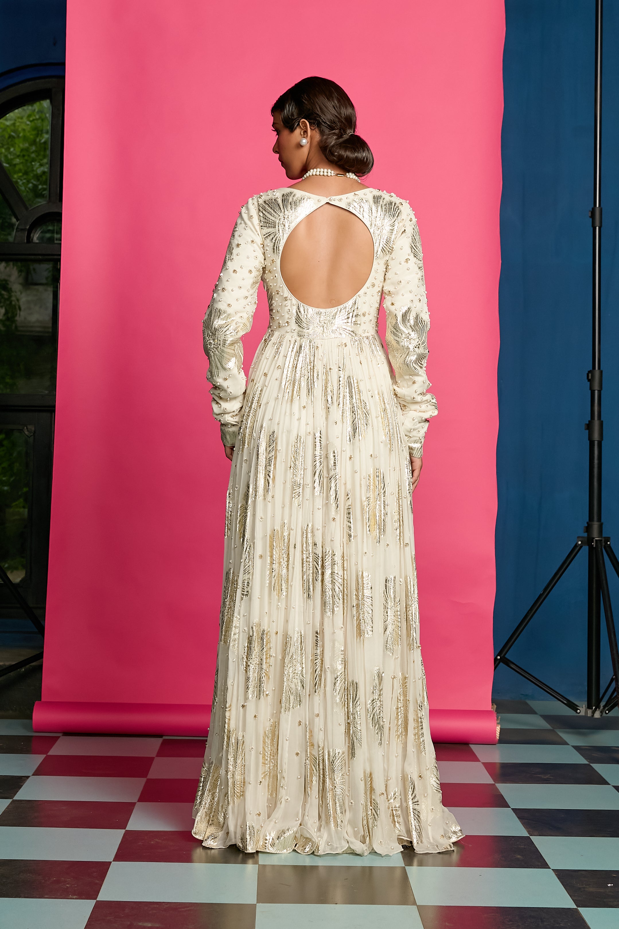 Ivory Anarkali Gown