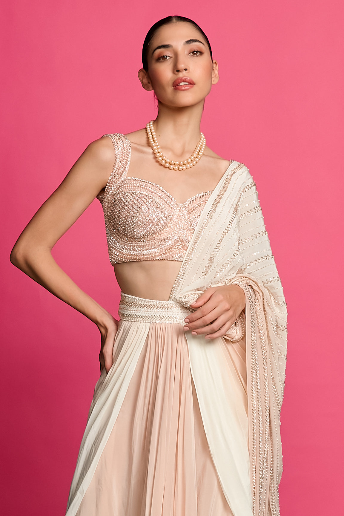 Ombre Dyed Drape Saree