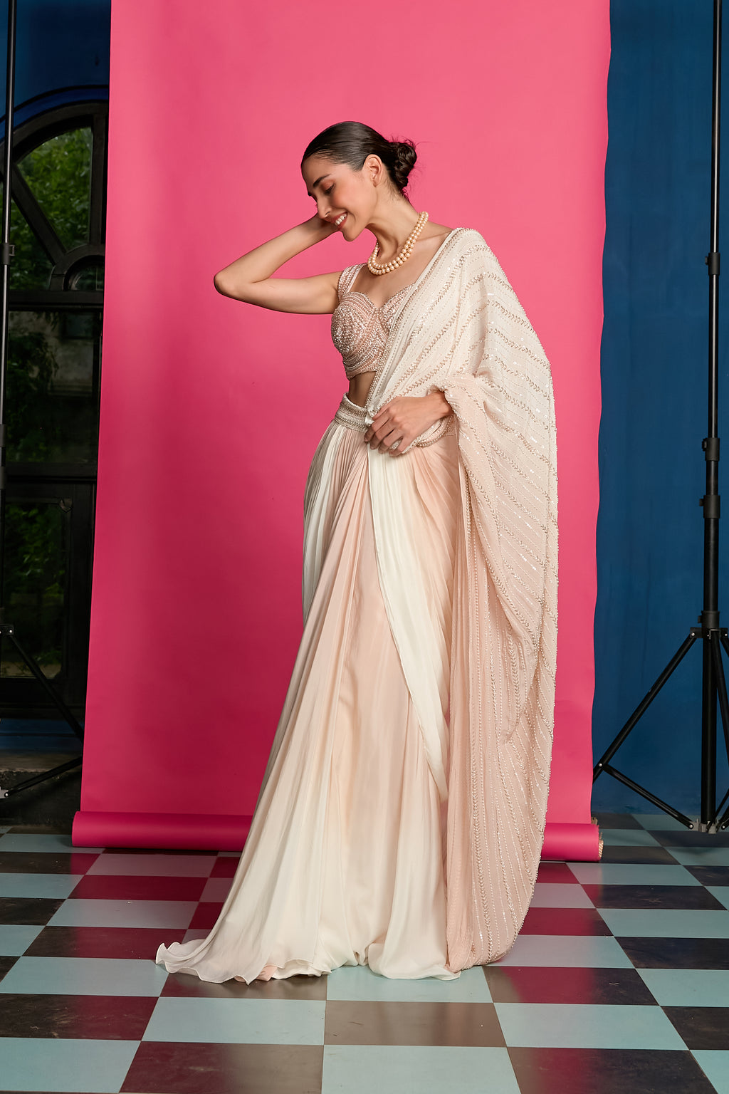 Ombre Dyed Drape Saree