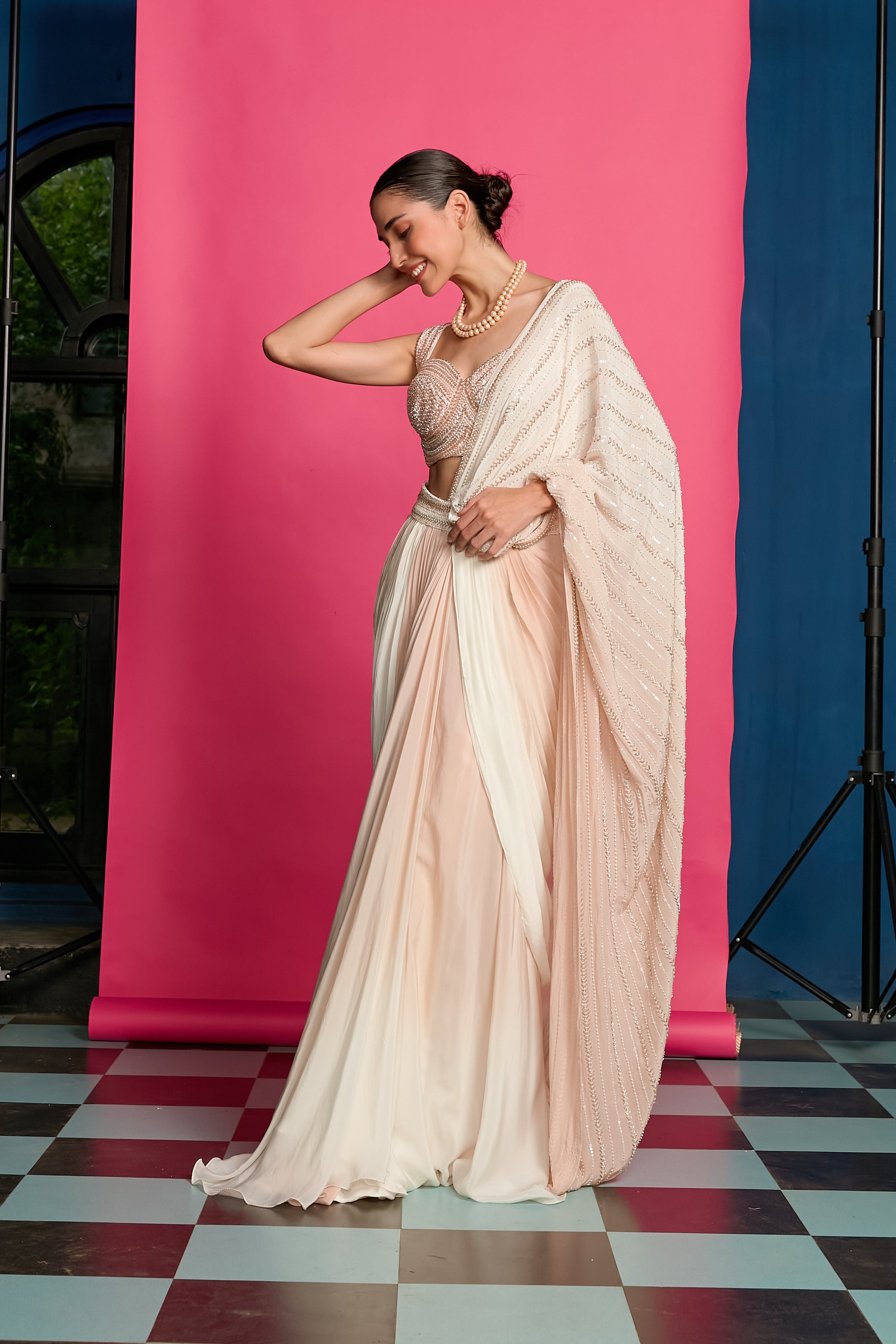 Ombre Dyed Drape Saree